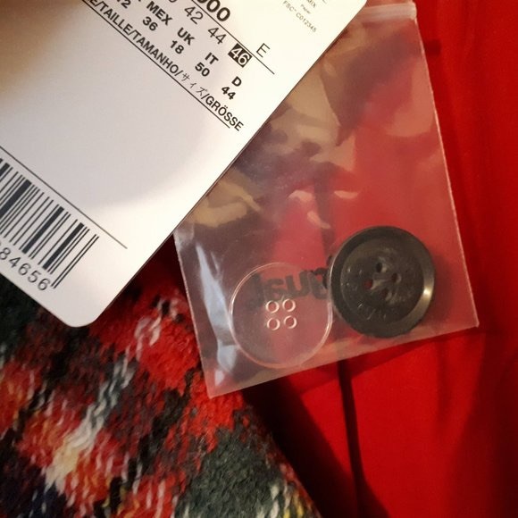 COPY - NWT Desigual red & white tartan print coat jacket - Picture 5 of 14